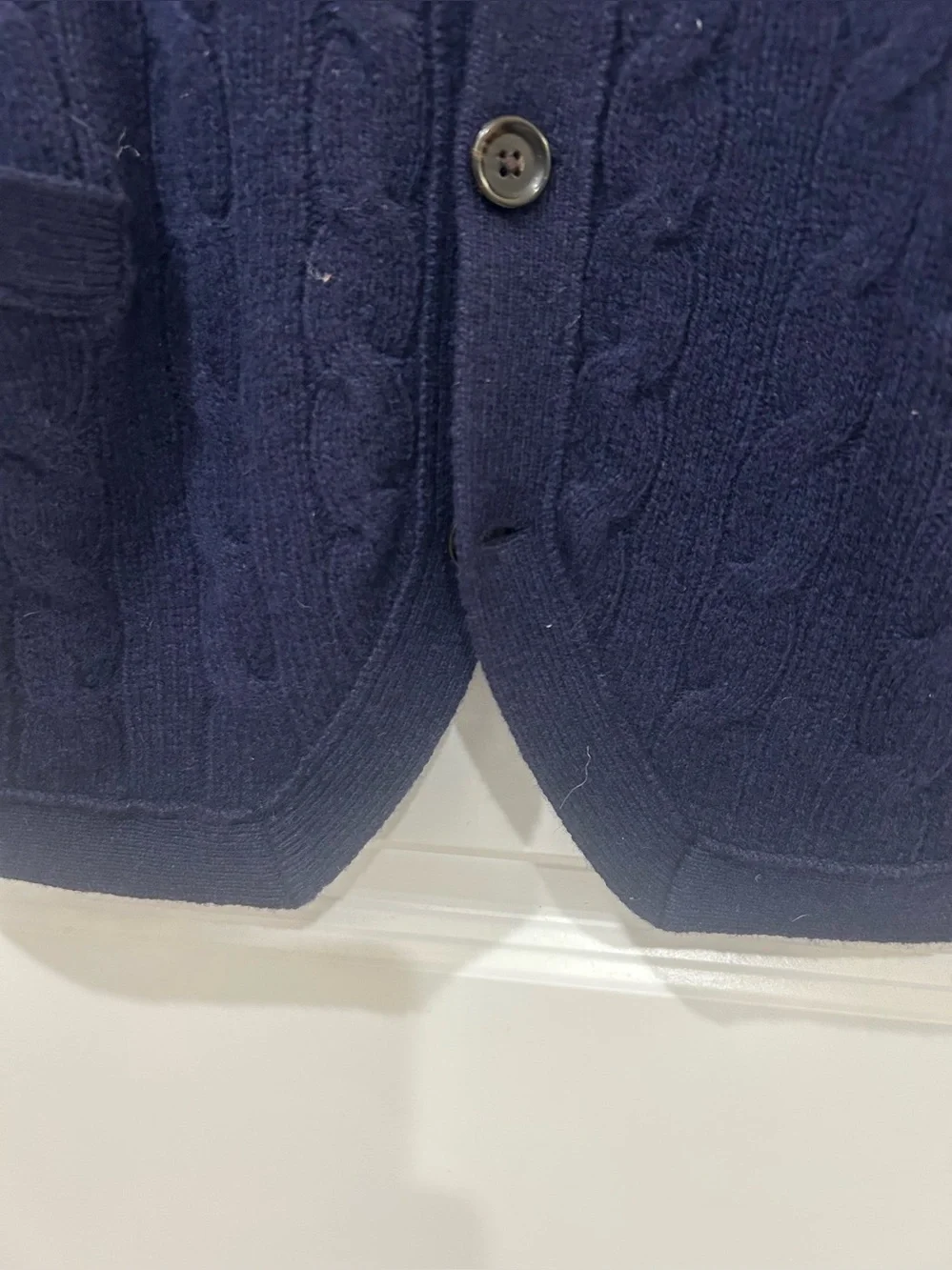 Polo Ralph Lauren Navy Cable Knit Button Sweater Vest Large